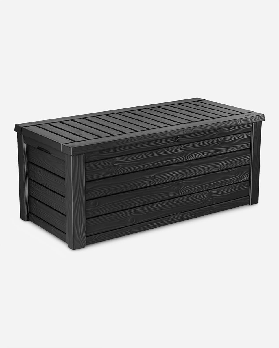Keter Westwood Outdoor Storage Deck Box, 150 Gallon, Dark Grey