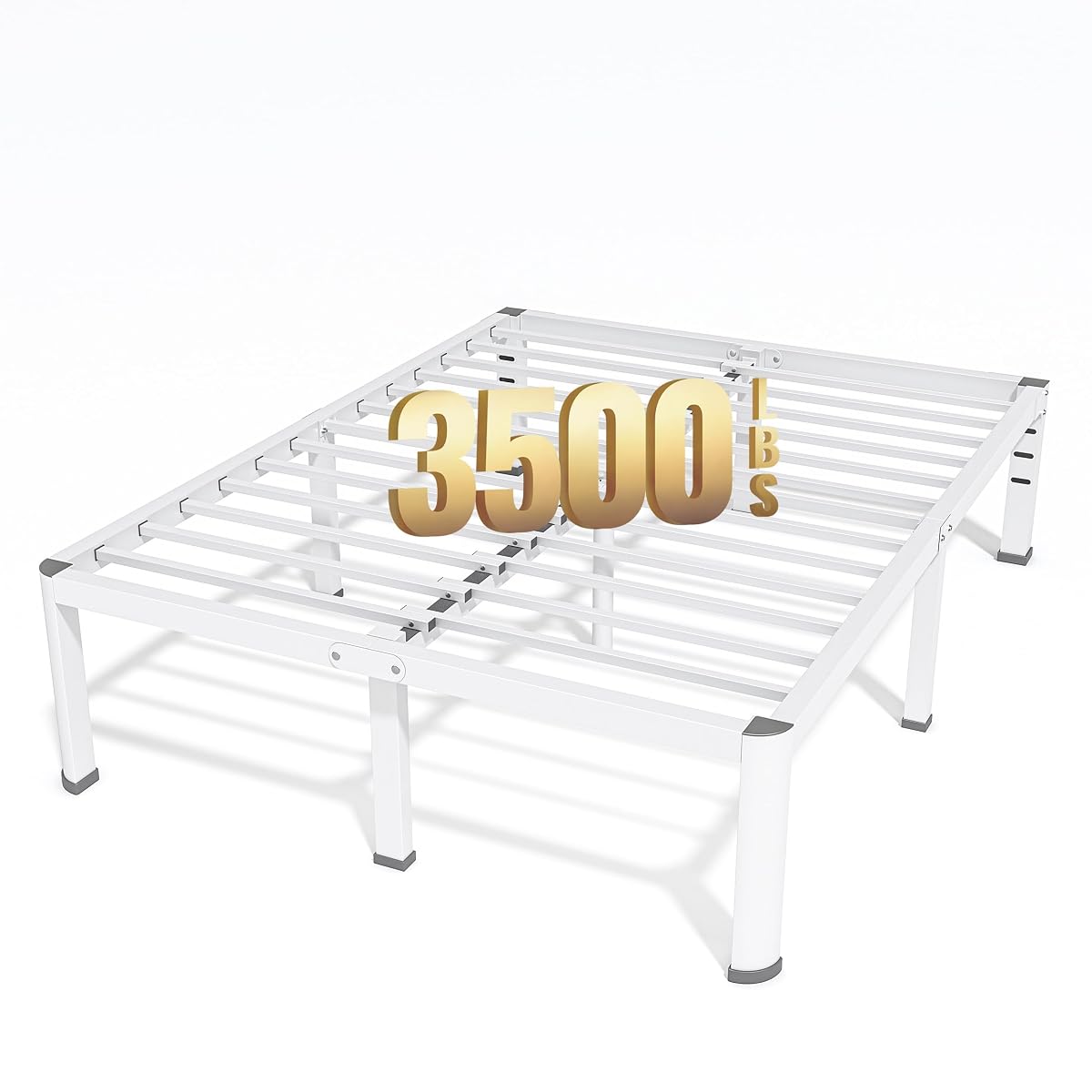 18 Inch Full Size Metal Platform Bed Frame with Round Corners Leg