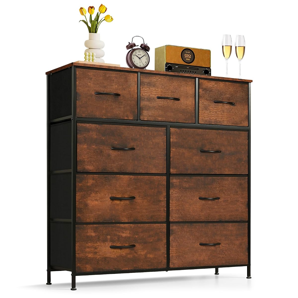 9-Drawer Dresser for Bedroom, Anti-Tip Tall Storage Organizer