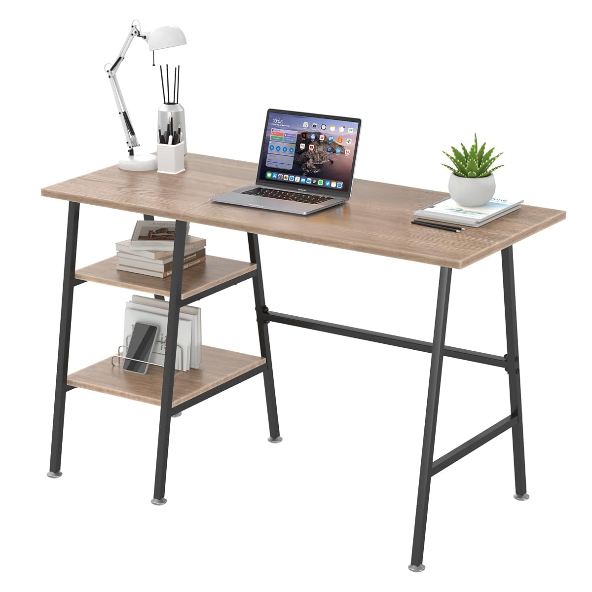 43.1 Inch Computer Desk Home Office Oak Study Desk Work Office Table