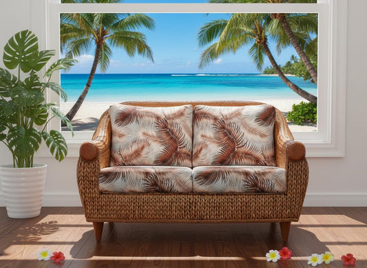 Rattan and Hyacinth Living Room Furniture Loveseat (#1561-MS)