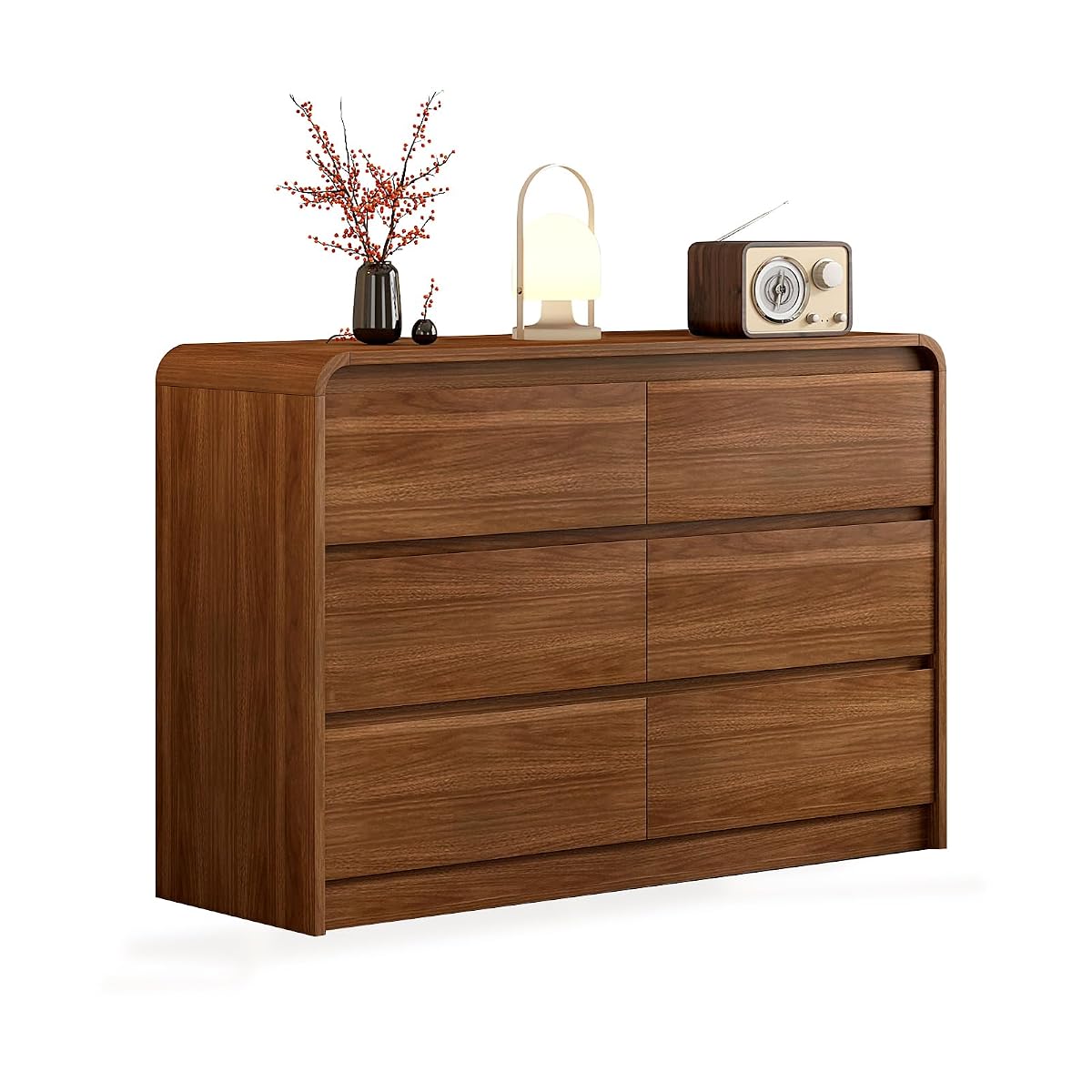Modern 6 Drawer Dresser, 47-Inch Wood Chest of Drawers for Bedroom
