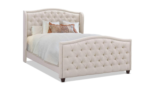 Jennifer Taylor Home Marcella Upholstered Shelter Headboard Bed Set, Queen