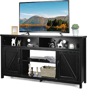 Modern Farmhouse TV Stand, 59-Inch Storage Cabinet for TVs Up to 65 Inches, view 2