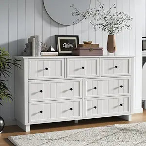 Farmhouse 10 Drawers Dresser for Bedroom, White Dresser Chest of Drawers, view 2