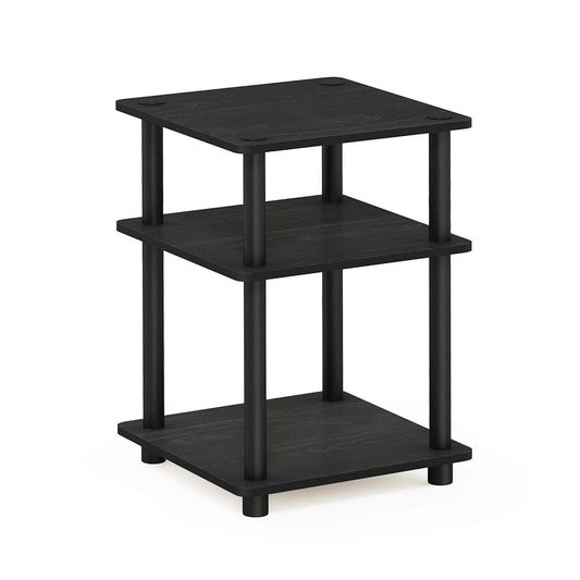 Blackwood three-tier square end table with open shelves