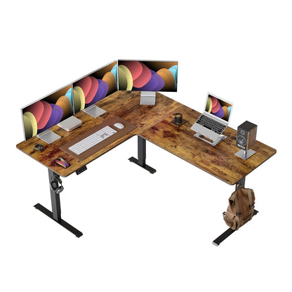 63“ x 55" L Shaped Standing Desk Adjustable Height, Electric Corner Desk