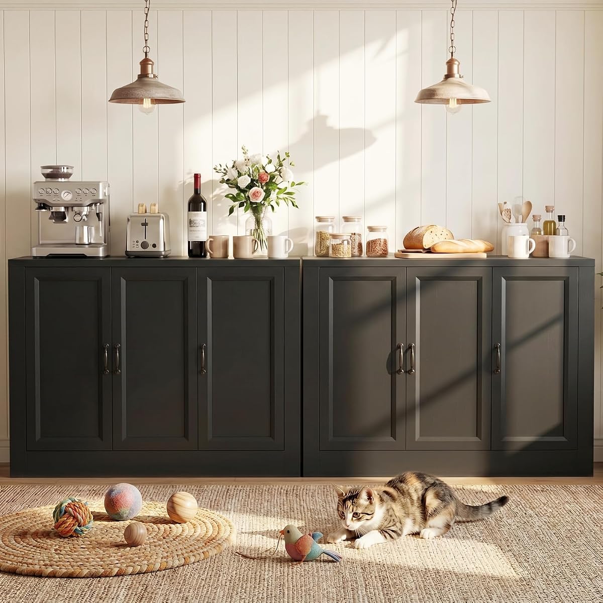 78" Modular Buffet Sideboard Cabinet Set of 2