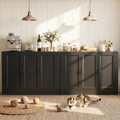 78" Modular Buffet Sideboard Cabinet Set of 2