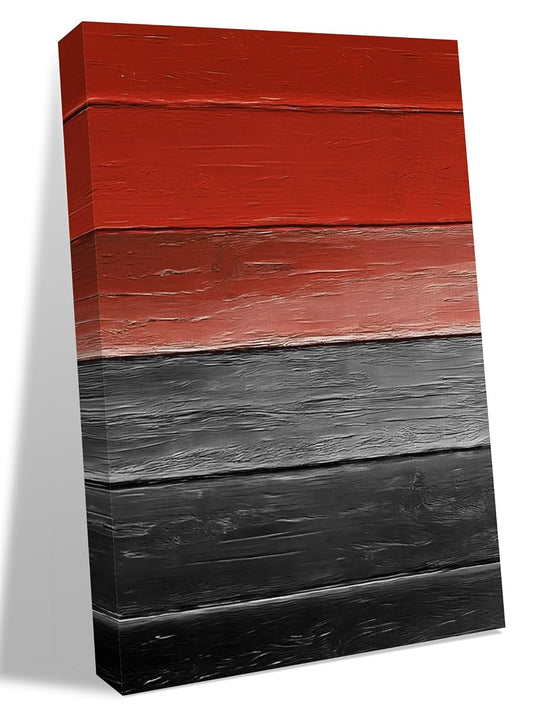 NuYeBiofx Farmhouse Red Black Gradient Wooden Canvas Wall Art Prints