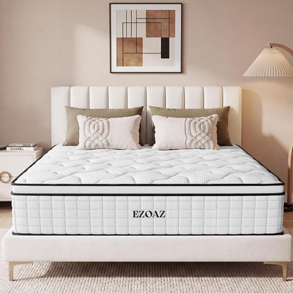 Full Size Mattress 12 Inch, Medium Firm Hybrid Full Mattress in a Box