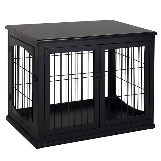 Dog Crate Furniture, Small Dog Cage End Table with Two Opening Sides