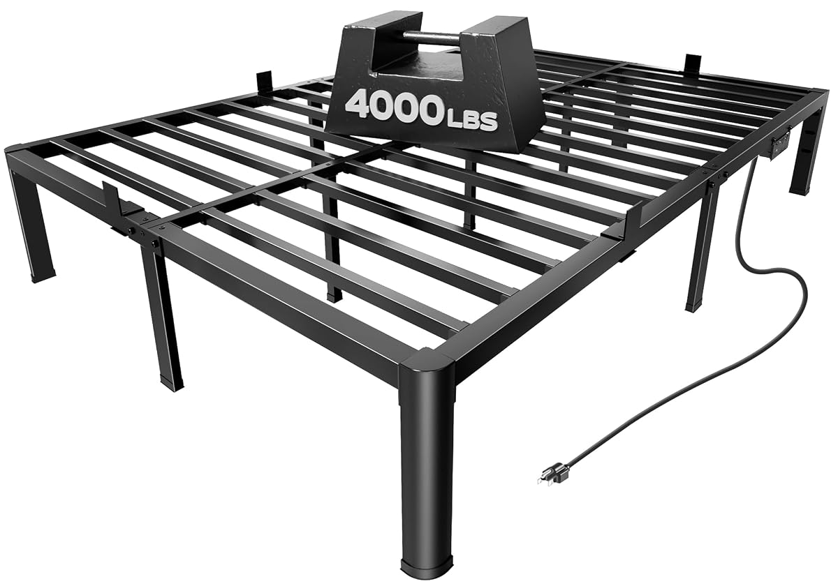 Queen Bed Frame with Charging Station