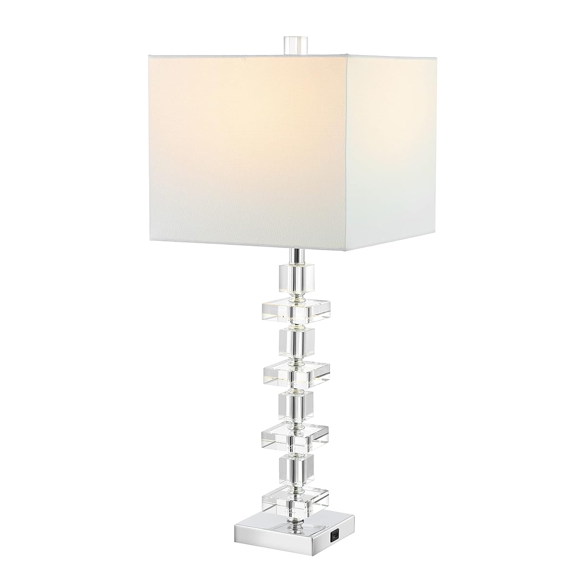 SAFAVIEH Lighting Collection Modern Deco 28-inch Bedroom Living Room Home Office Desk Nightstand Table Lamp Set of 2 (LED Bulbs Included)