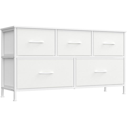 Dresser for Bedroom, Wide Dresser with 5 Fabric Drawers