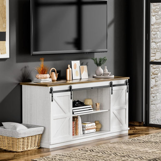 ZPK Farmhouse TV Stand for 65 Inch TV