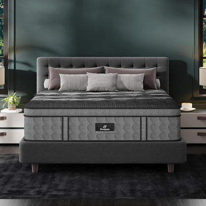 King Size Mattress 16 Inch, Upgraded Luxury Hybrid King Mattress in a Box