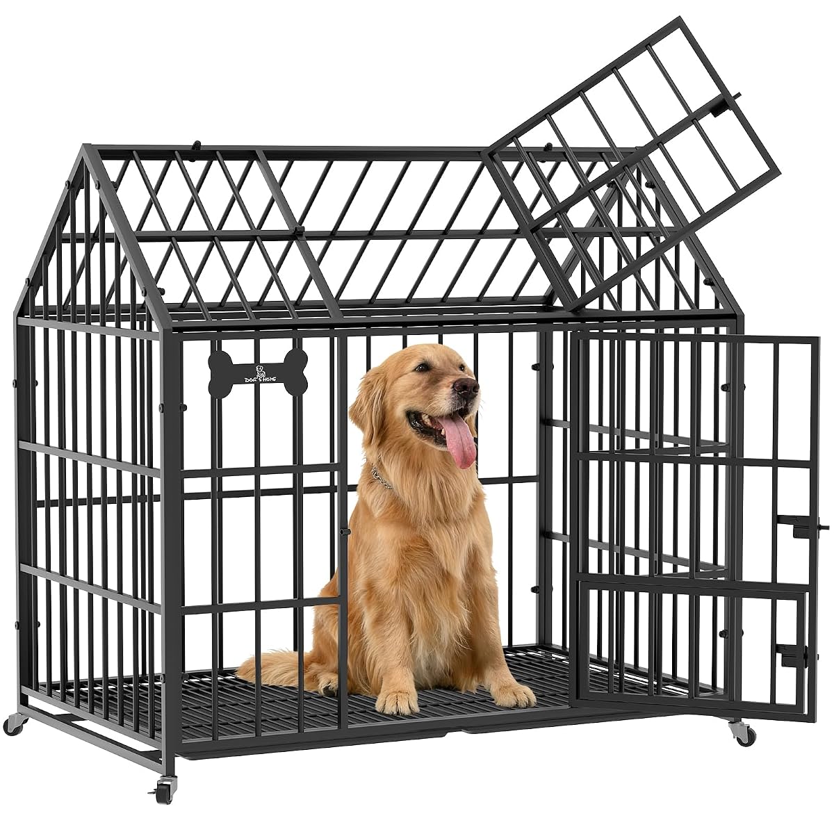 42" Heavy Duty XL Dog Crate, Indoor Steel Escape-Proof Kennel