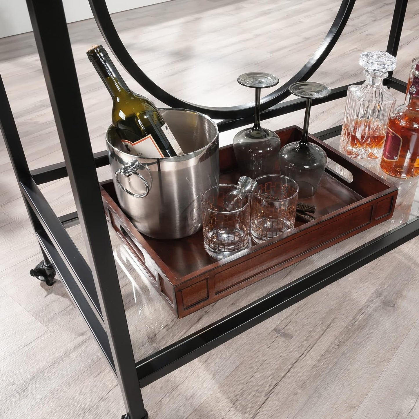 International Lux Bar Cart, Black Finish