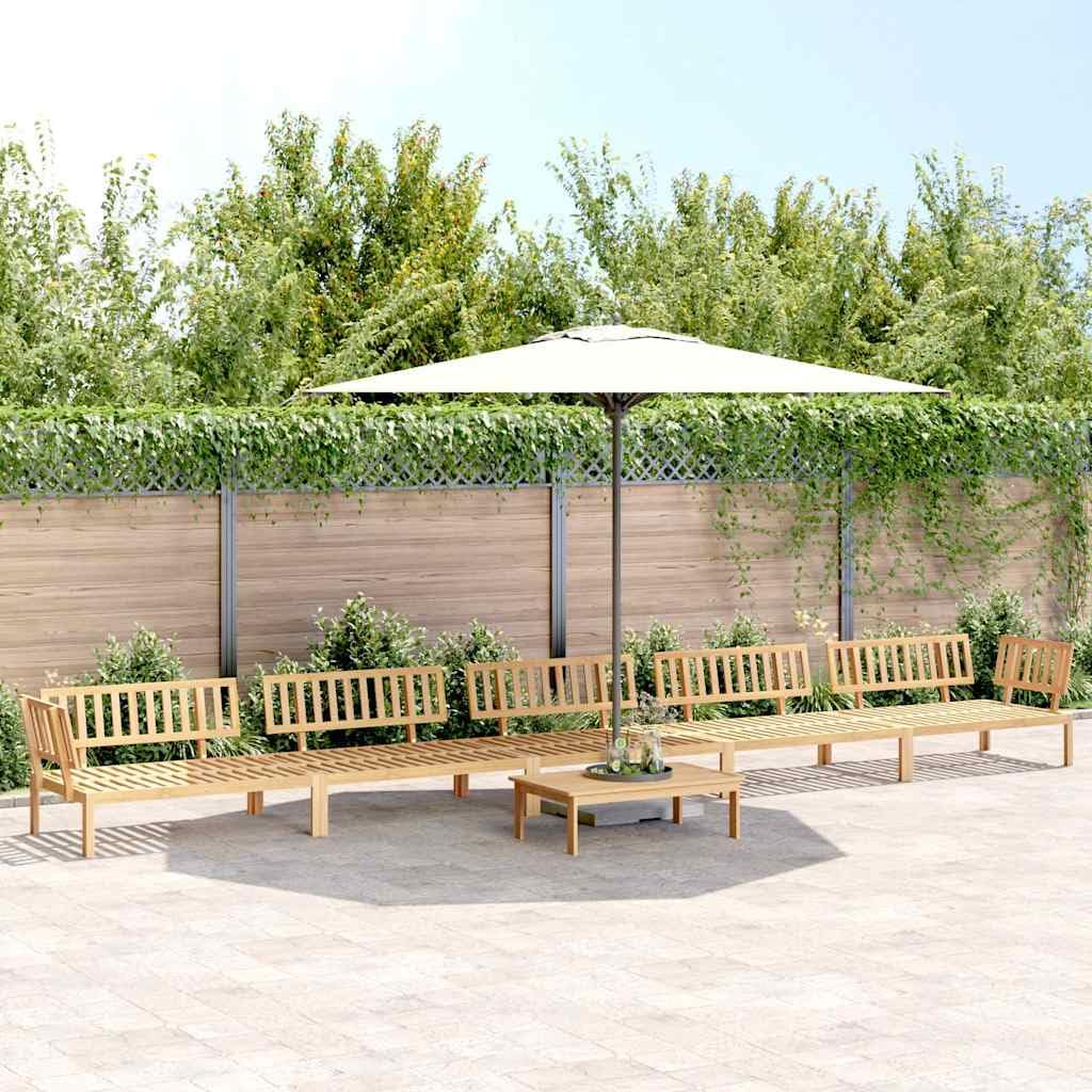 6-Piece Acacia Wood Patio Sectional Set, 39.4"x23.6" Outdoor Sofa & Table, Modular Balcony Furniture for Backyard, Apartment, Porch