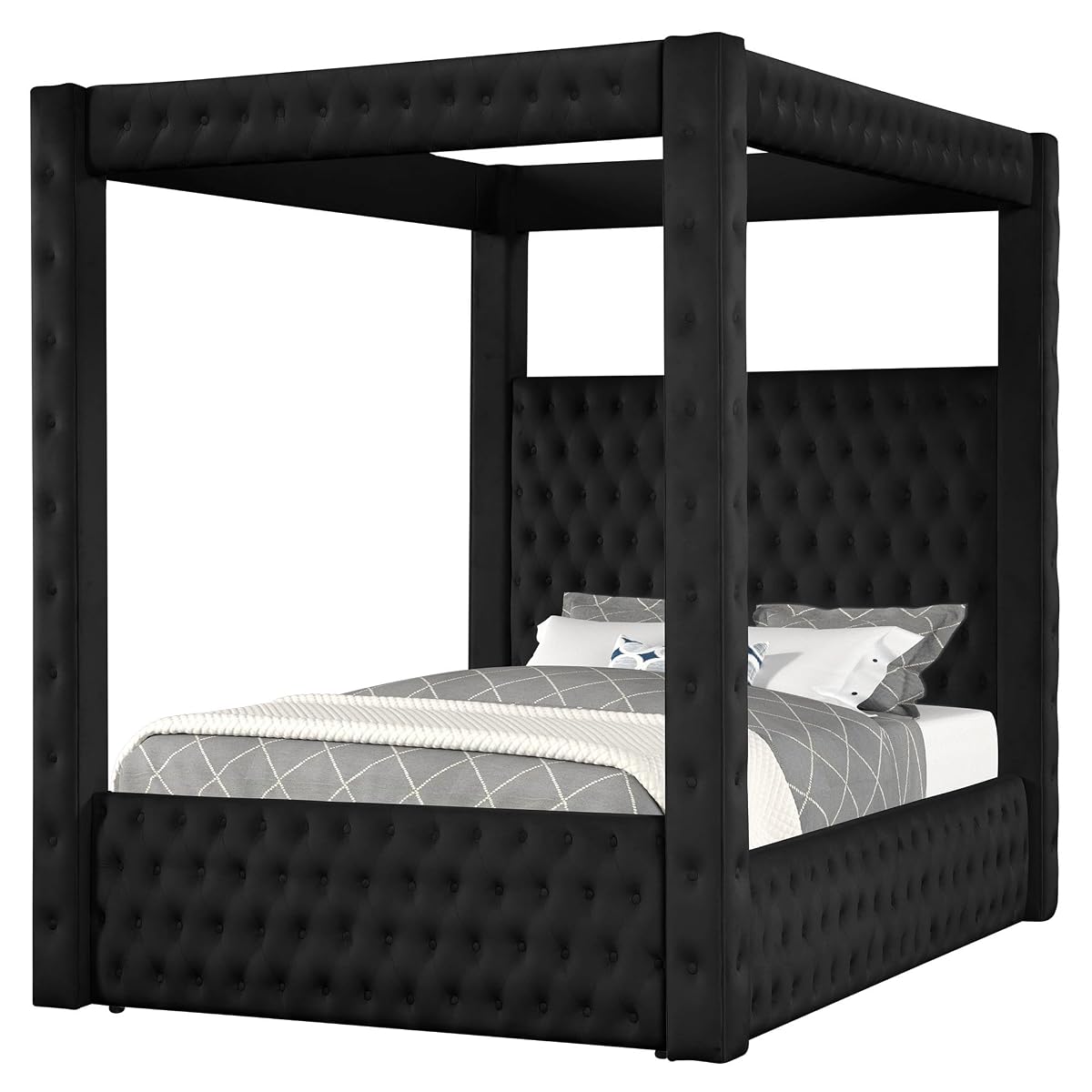 Velvet Four Poster Bed Frame