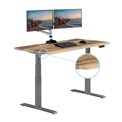 Vari ComfortEdge Electric Standing Desk – 60x30 – Reclaimed Wood/Slate