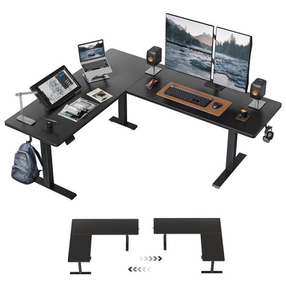 75“ x 63" L Shaped Standing Desk Adjustable Height, Electric Corner Desk