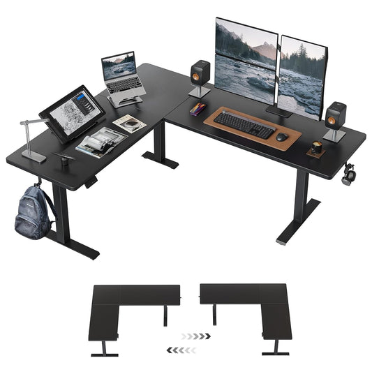 75“ x 63" L Shaped Standing Desk Adjustable Height, Electric Corner Desk