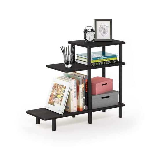 Turn-N-Tube 3-Tier Sofa Side Table, Espresso/Black, 31.5 in x 11.61 in x 25.63 in