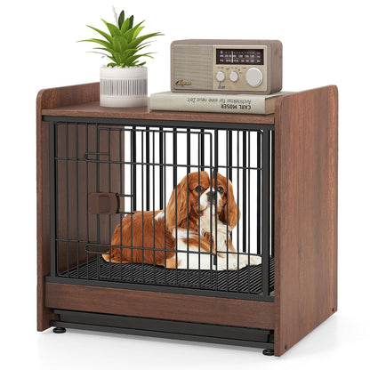 Dog Crate Furniture, Industrial Style Dog Crate with Lockable Door