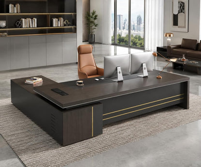 87" L-Shaped Executive Desk with Reversible Return