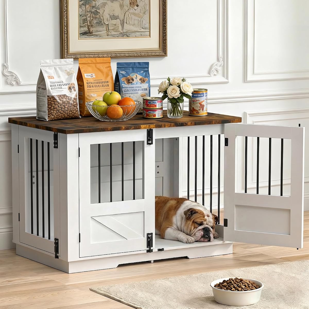39.4" Dog Crate Furniture, Indoor Dog Kennel Furniture for Small Medium Dogs
