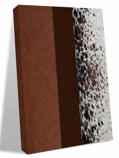 NuYeBiofx Farmhouse Retro Leather Texture Canvas Wall Art Prints,40"x28" Framed Picture Artwork Abstract Fur Texture Printed Canvas Oil Painting for Living Room Bedroom Office,Ready to Hang