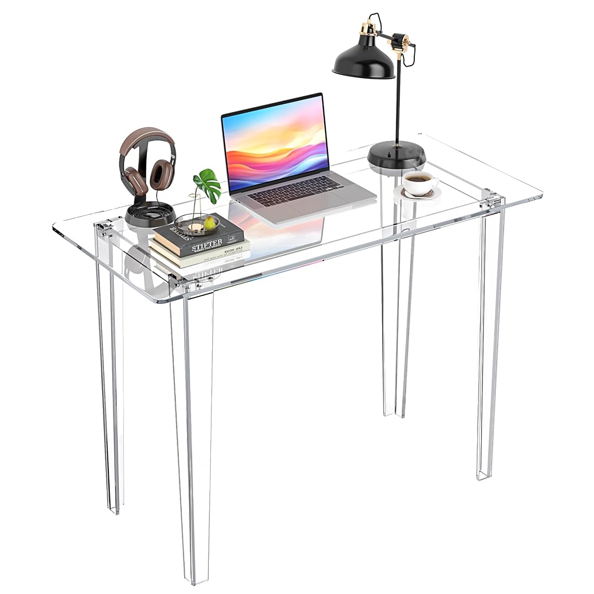 Acrylic Desk, Clear Acrylic Table, Modern Home Office Study Table
