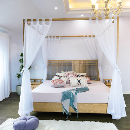 Sheer Canopy Bed Curtains for King, Queen, Full and Twin Bed