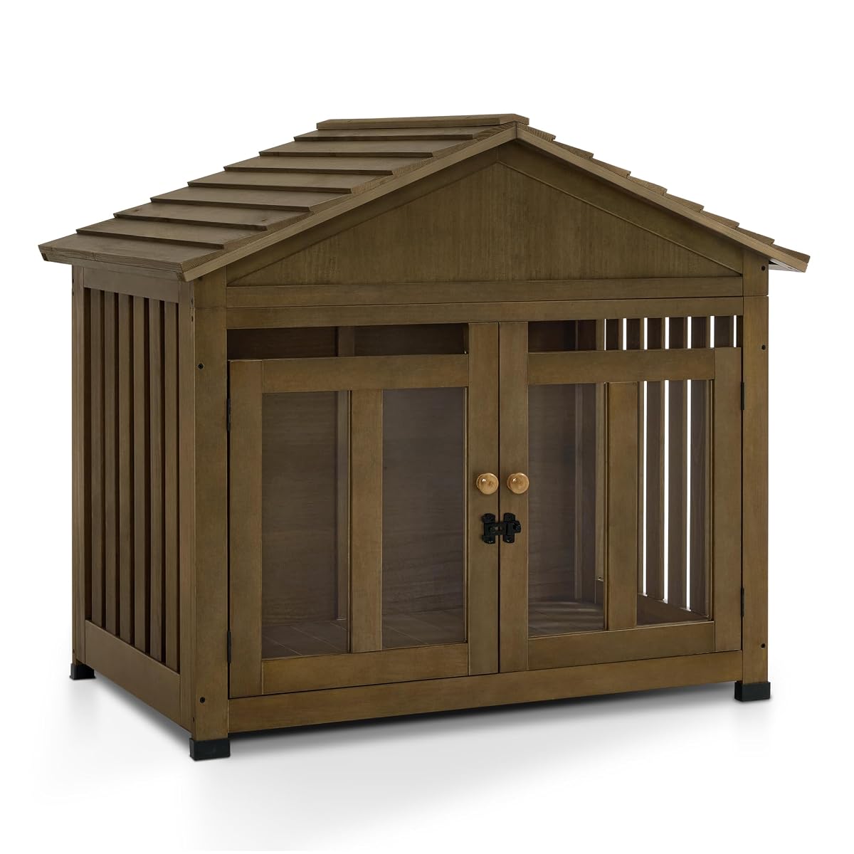 Wooden Dog House Furniture, Solid Wood Pet Kennel Indoor for Small/Medium Dogs