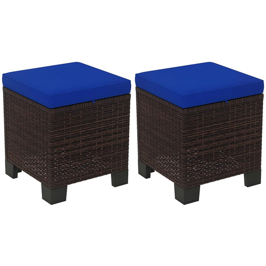 2 Pieces Outdoor Patio Ottomans
