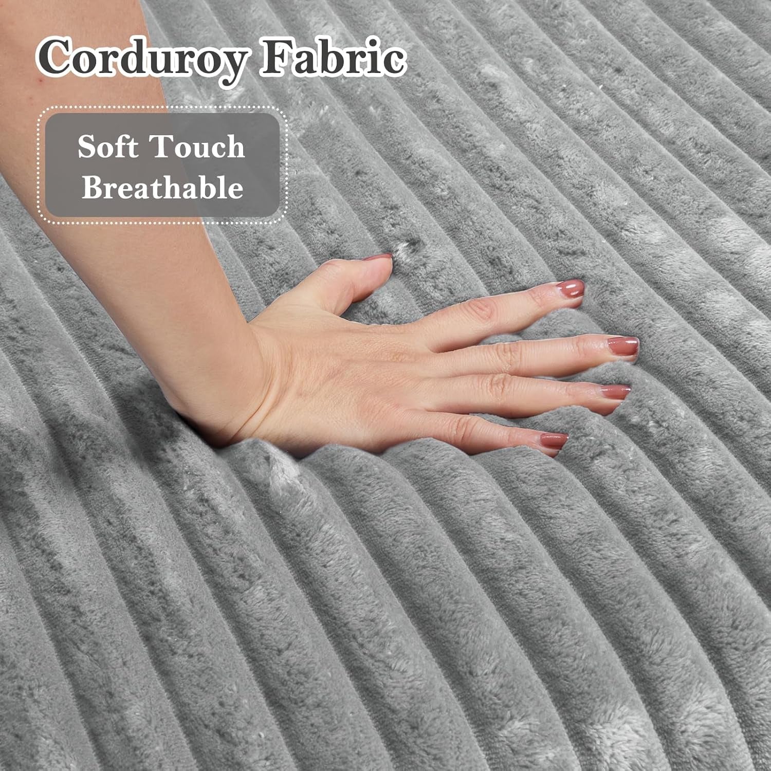 59" Oversized Chaise Lounge Chair Indoor, round Corduroy Chaise Lounge Sofa Bed with Throw Pillows and Backrest, Plush Sleeper Chair Bed for Living Room Bedroom,No Assembly Required