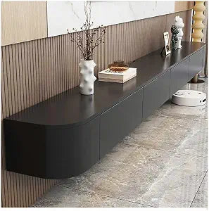 Floating TV Stand Wall Mounted – Wall Entertainment Center with Flip-Down Doors, view 2