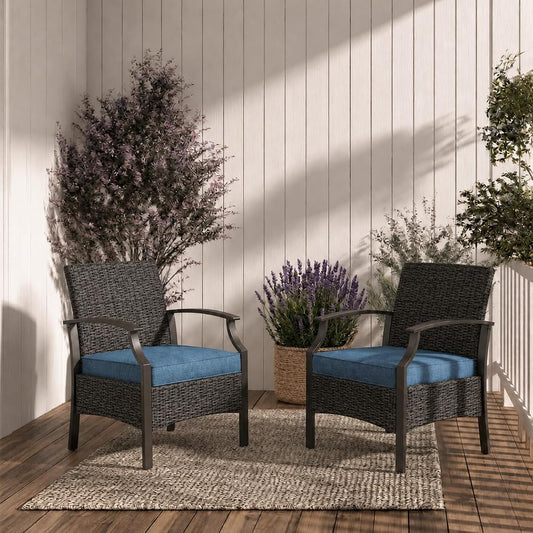 Outdoor Wicker Chairs Set of 2