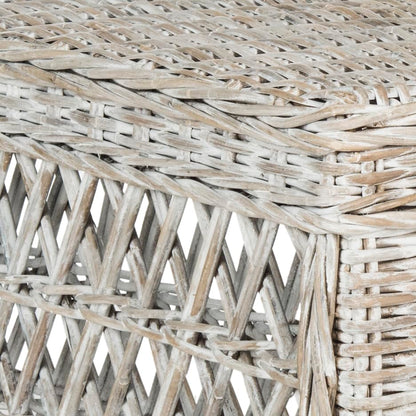 SAFAVIEH Home Collection Hila White Wash Wicker Coffee Table