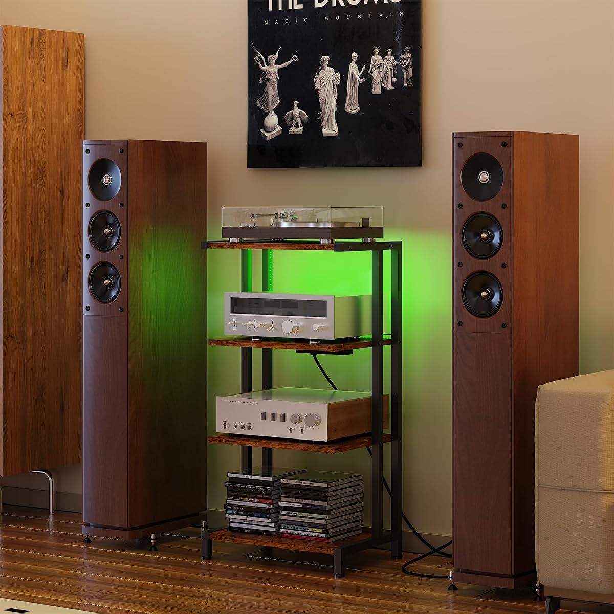 X-cosrack 16.5" Small 4-Tier AV Media Stand with Power Strips