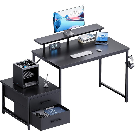 50 Inch Small Computer Desk with Drawers and Storage