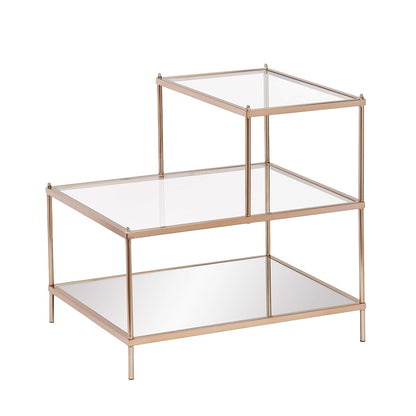 Knox Accent Table - Copper - Transitional Design, Metal and Glass - Ideal for Living Room, Bedroom (OC2205)