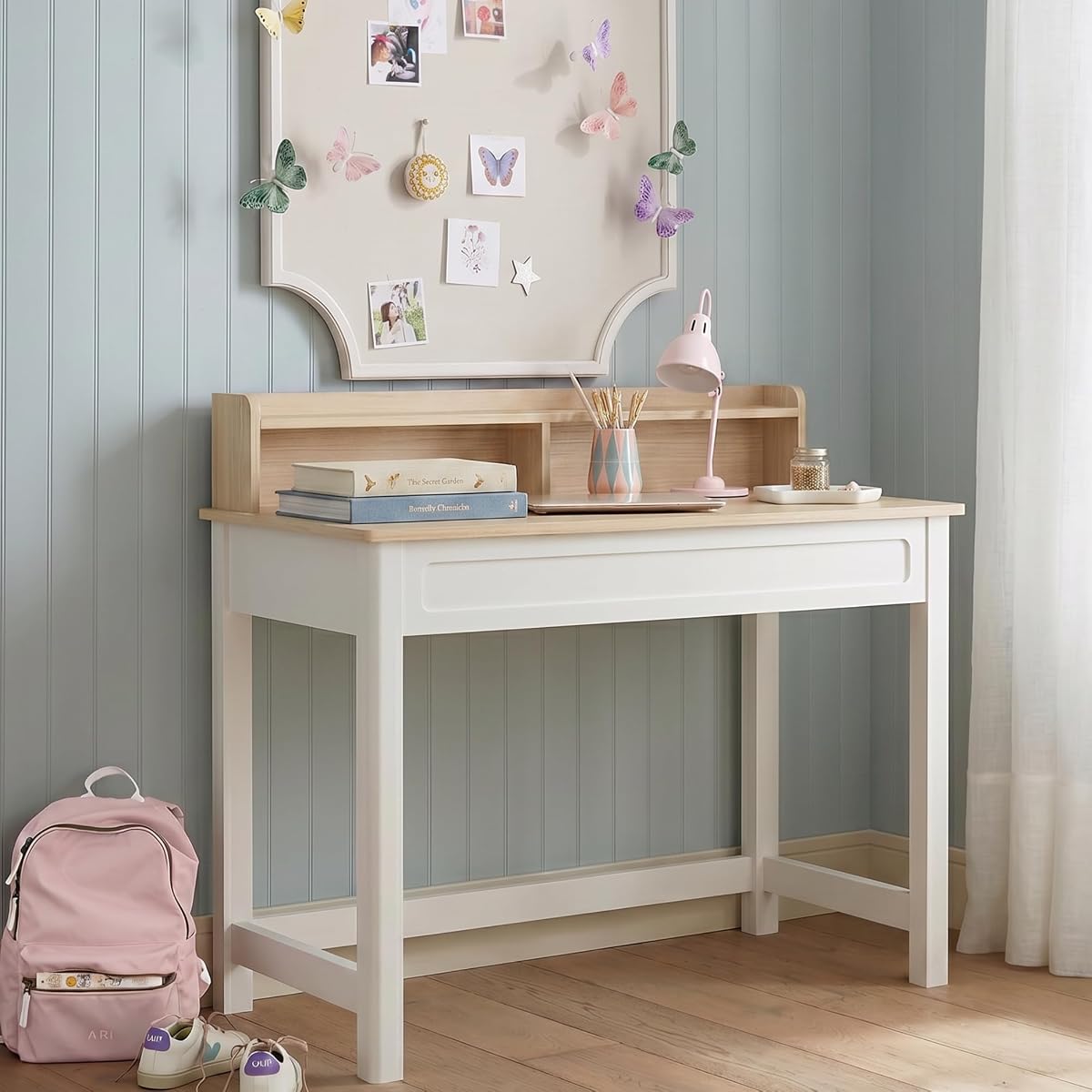 39 Inch Small Computer Desk with Drawer and Hutch
