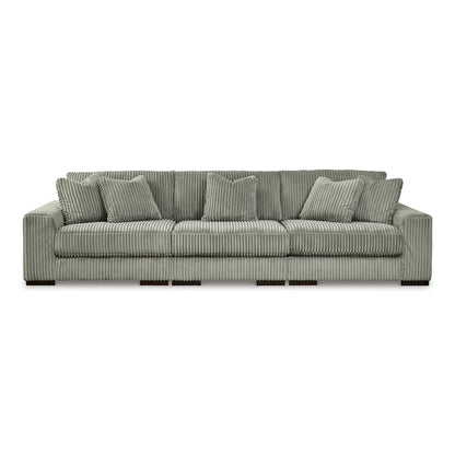 Signature Design by Ashley Lindyn Casual Contemporary 3-Piece Sectional Sofa with Reversible Cushions, Corded Fabric, Feather Cushion, Gray