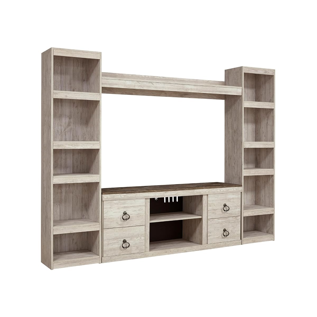 Signature Design by Ashley Willowton 4-Piece TV Entertainment Center, White