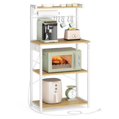 4-Tier Kitchen Bakers Rack with Power Outlet, 23.6-Inch Wide