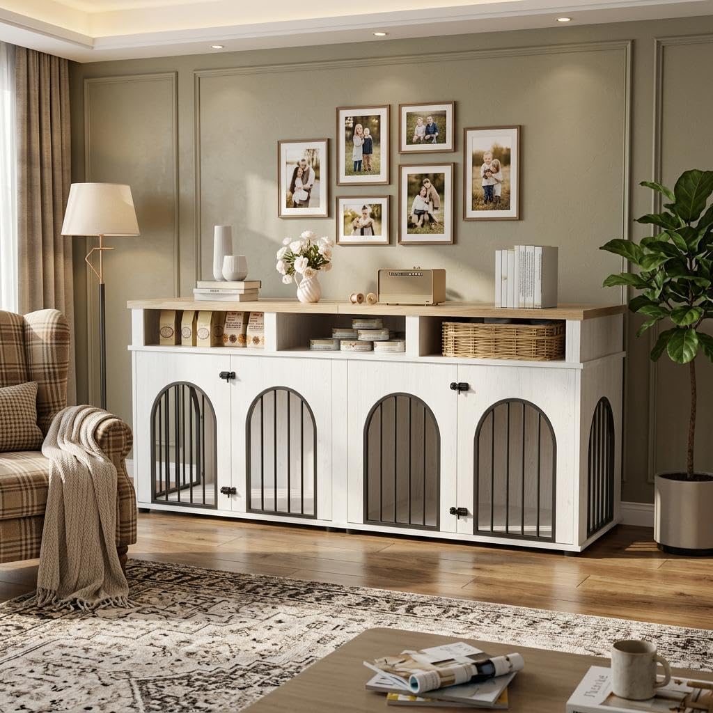 Double Dog Crate Furniture 71"