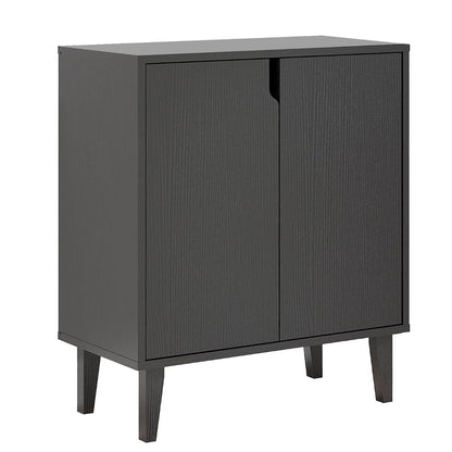 2 Door Kitchen Buffet Storage Cabinet Accent Console Table for Kitchen Dining Living Room Hallway Office (Black)